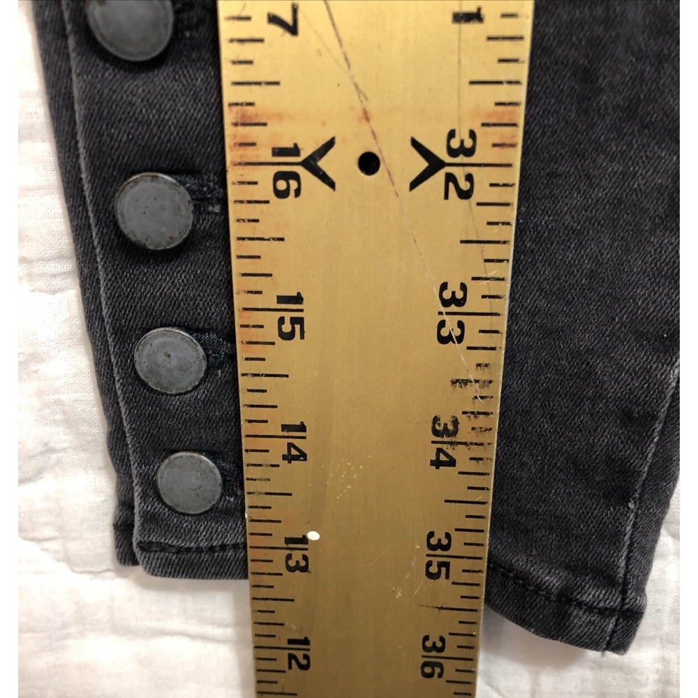 Loft Jeans Women's Size 27/4 Denim Faded Black Gray Modern Skinny Ankle Buttons - Picture 12 of 14